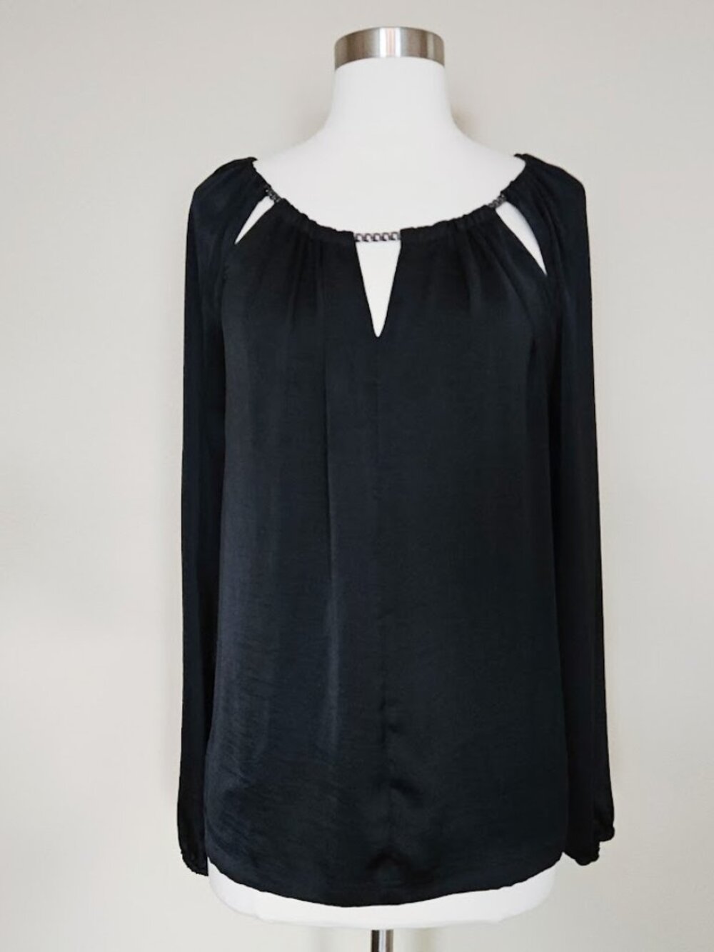 41 Hawthorn Black Blouse Chain Cut Out Long Sleeve Shirt Top New Tags Medium Bus